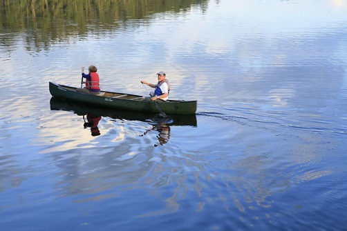 Canoeing on the lake