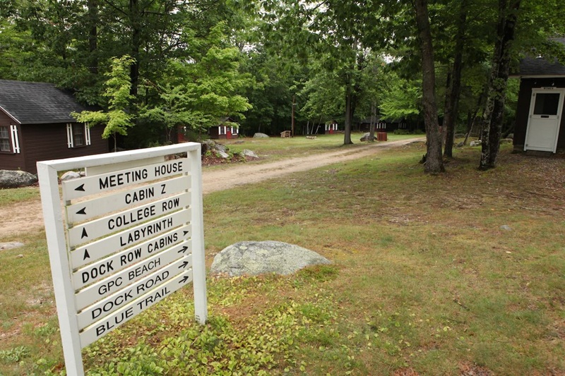 Directional sign by College Row
